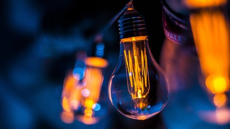 Blog image: Close up of vintage lightbulbs