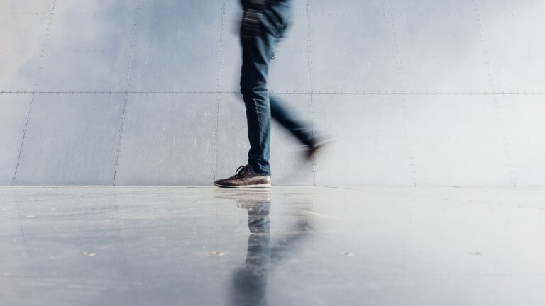 Blog image: Lower half of a person walking