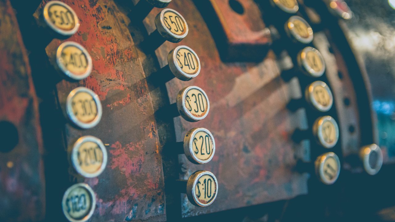 Blog image: Close-up of the buttons on a vintage till.